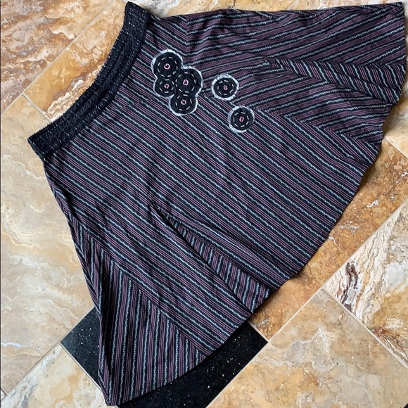 Free People vintage striped skirt/lace waistband - Picture 1 of 8